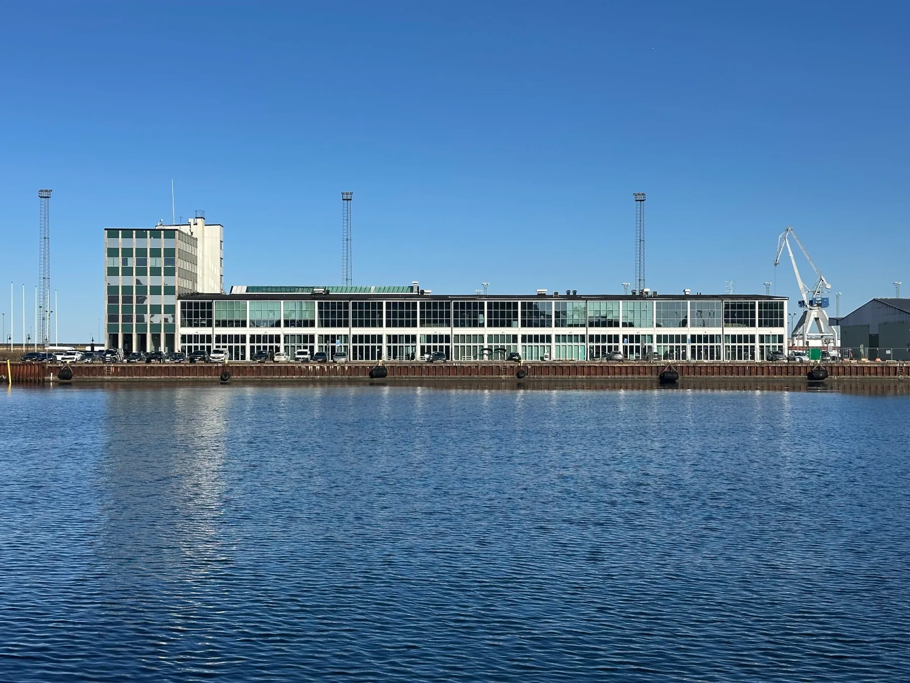 Exterior &mdash; The building, right on the water.